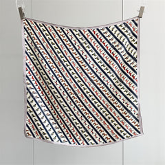 26'' Beige Pony Mulberry Silk Scarf – Cute & Elegant Square Silk Shawl for Women, Playful Animal Design Accessory