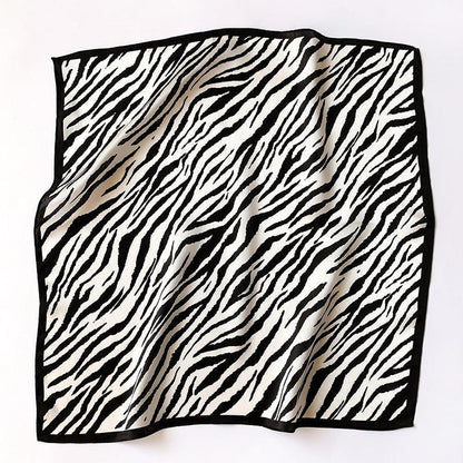 Zebrastreifen 100 % Maulbeerseidenschal/Seidenkopfschal/Seidenhaarschal/Seidenhalsschal/Muttertagsgeschenke/Taschenaccessoire/Geschenk für Sie