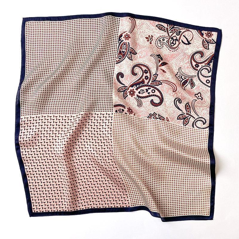 Polka Dot Paisley Pattern Patchwork silk scarf/100% mulberry Silk Scarf/Silk head scarf/Silk hair scarf/Silk neck scarf/Silk bandana/Bag Accessory