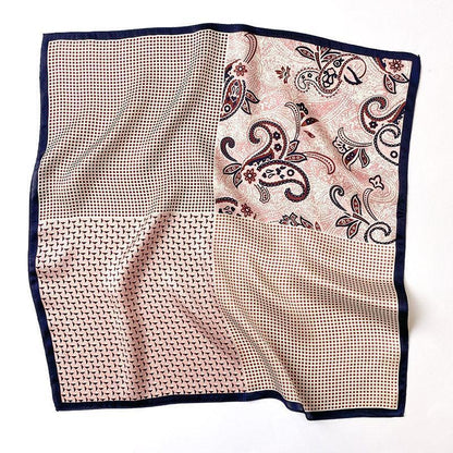 Polka Dot Paisley Pattern Patchwork silk scarf/100% mulberry Silk Scarf/Silk head scarf/Silk hair scarf/Silk neck scarf/Silk bandana/Bag Accessory