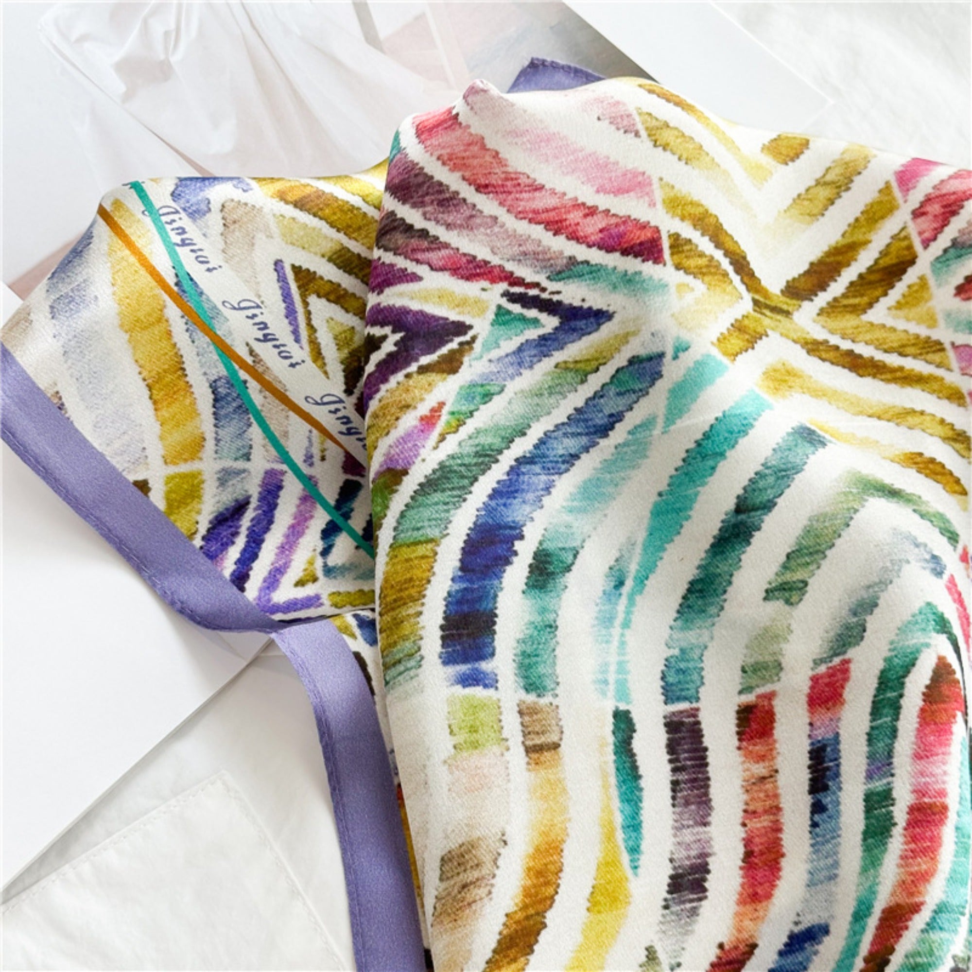 Color Splash 100% Mulberry Silk Scarf | 26&