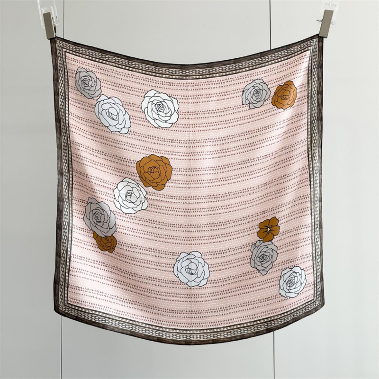 Pink Camellia 100% Mulberry Silk Scarf | 26&