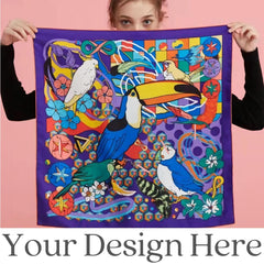 Custom Silk Scarf – Personalized Mulberry Silk Scarf with Your Artwork
