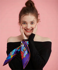 Custom Silk Scarf – Personalized Mulberry Silk Scarf with Your Artwork