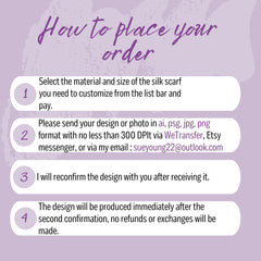 Custom Silk Scarf – Personalized Mulberry Silk Scarf with Your Artwork