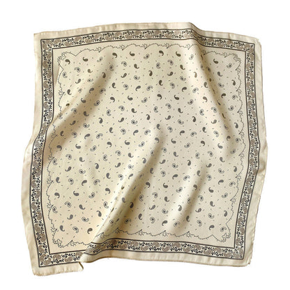 Hellgelber Paisley-Seidenschal/100 % Maulbeerseidenschal/Seidenkopfschal/Seidenhaarschal/Seidenhalstuch/Seidenbandana/Taschenaccessoire/Geschenk für Sie