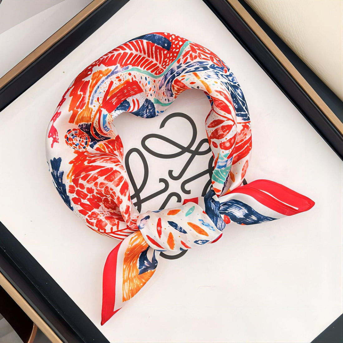 Red Flowers 100% mulberry Silk Scarf/Silk head scarf/Silk hair scarf/Silk neck scarf/Mother&