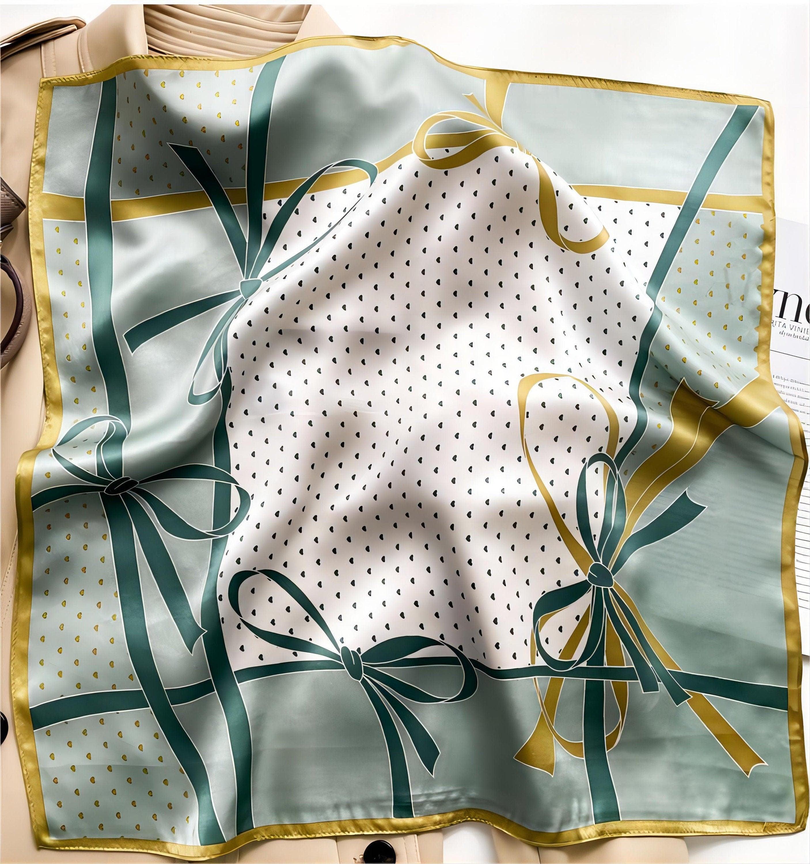 Little Love Chart Pattern print 100% mulberry Silk Scarf/Silk hair scarf/Silk neck scarf/Mother&