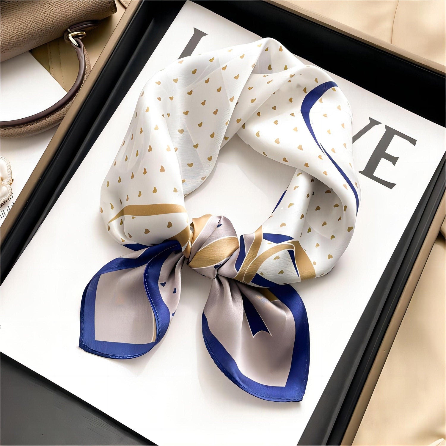 Little Love Chart Pattern print 100% mulberry Silk Scarf/Silk hair scarf/Silk neck scarf/Mother&