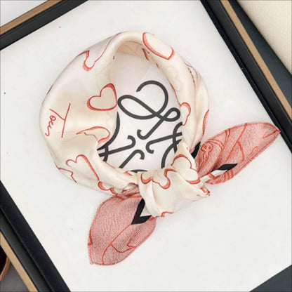 Love Cookie Bear 100 % Maulbeerseidenschal/Seidenkopfschal/Seidenhaarschal/Seidenhalsschal/Muttertagsgeschenke/Taschenaccessoire/Geschenk für Sie