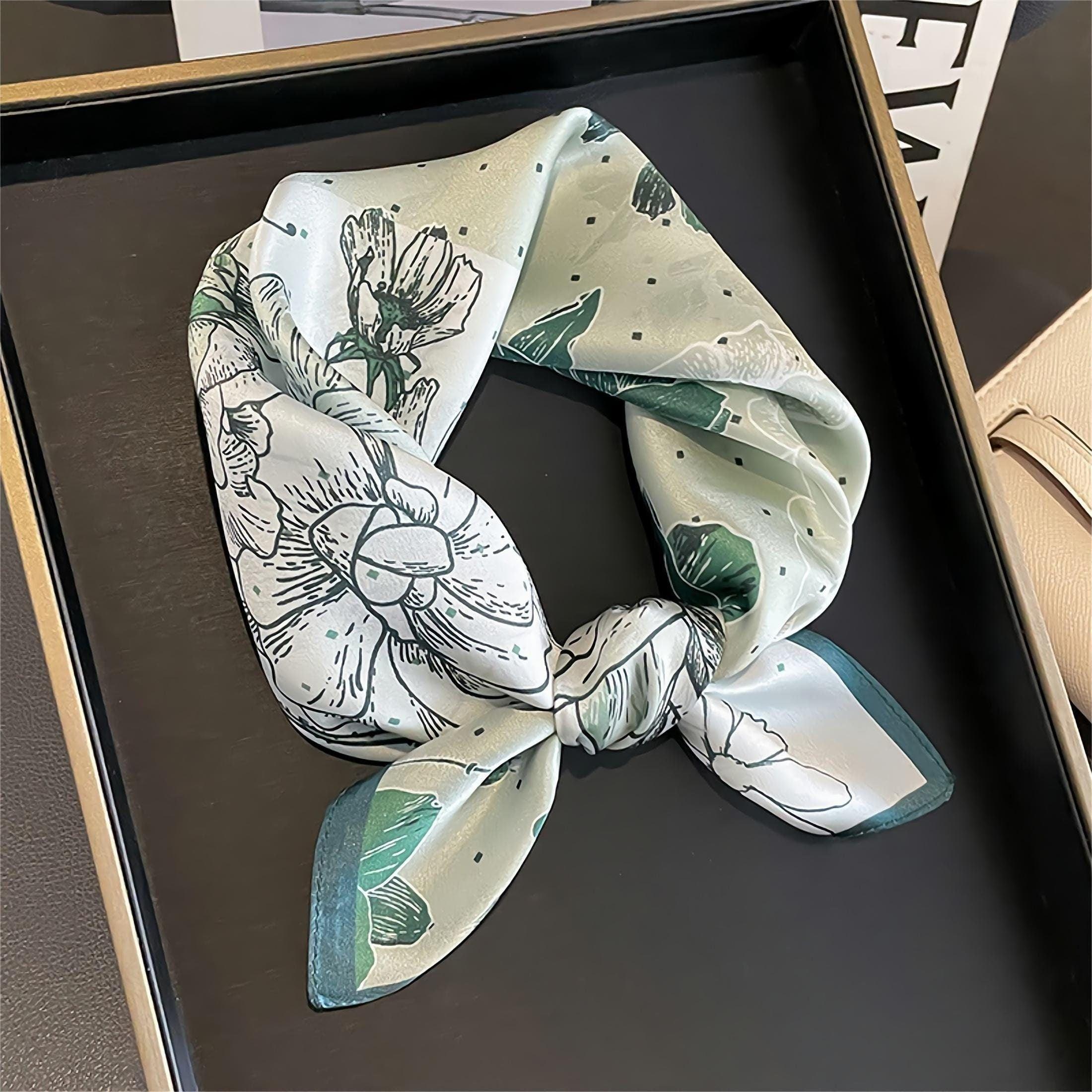 Hellgrüner Farbblock 100 % Maulbeerseidenschal/Seidenkopfschal/Seidenhaarschal/Seidenhalsschal/Taschenaccessoire/Geschenk für Sie
