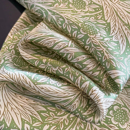 Grüner Blumen-Seidenschal/100 % Maulbeerseidenschal/Seidenkopfschal/Seidenhaarschal/Seidenhalstuch/Seidenbandana/Taschenaccessoire/Geschenk für Sie