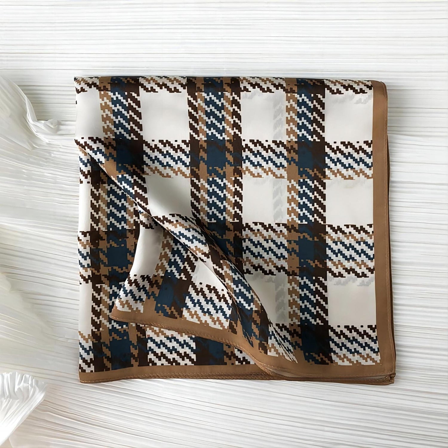 Scottish Plaid Silk Scarf/100% mulberry Silk Scarf/Silk head scarf/Silk hair scarf/Silk neck scarf/Silk bandana/Bag Accessory/Gift for her