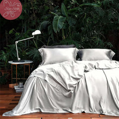 Sophisticated Minimalist Satin Bedding/Unique Encryption Weaving/Satin Bedding Set 4 Pic/Ideal Housewarming Gift for any Bed Size