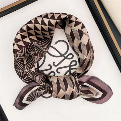 Schal mit Karomuster aus 100 % Maulbeerseide/Kopftuch aus Seide/Haarschal aus Seide/Halstuch aus Seide/Muttertagsgeschenke/Taschenaccessoire/Geschenk für Sie