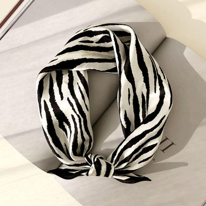 Zebrastreifen 100 % Maulbeerseidenschal/Seidenkopfschal/Seidenhaarschal/Seidenhalsschal/Muttertagsgeschenke/Taschenaccessoire/Geschenk für Sie