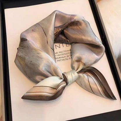 藤色水彩 100% 桑 シルク スカーフ/シルク ヘッド スカーフ/シルク ヘア スカーフ/シルク ネック スカーフ/母の日のギフト/バッグ アクセサリー/彼女へのギフト