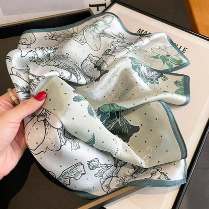 Hellgrüner Farbblock 100 % Maulbeerseidenschal/Seidenkopfschal/Seidenhaarschal/Seidenhalsschal/Taschenaccessoire/Geschenk für Sie