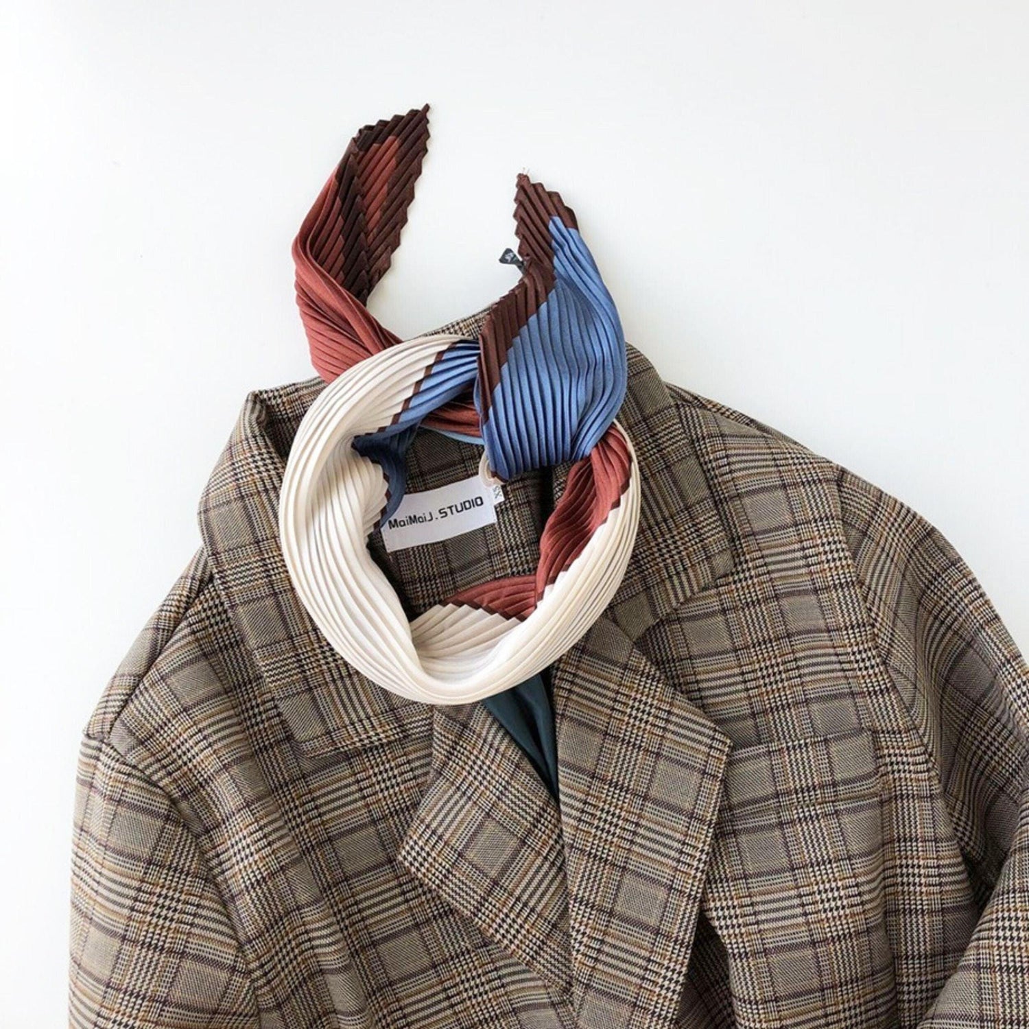 女性用プリーツスカーフ/ダイヤモンド型スカーフ/シルクヘアスカーフ/バンダナヘッドバンド/バッグアクセサリー/シルクヘッドスカーフ/彼女へのギフト/レトロスタイル