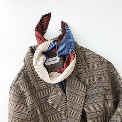 女性用プリーツスカーフ/ダイヤモンド型スカーフ/シルクヘアスカーフ/バンダナヘッドバンド/バッグアクセサリー/シルクヘッドスカーフ/彼女へのギフト/レトロスタイル