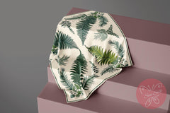 Vintage Hand-Drawn Fern Pattern Silk Scarf - Designer Original - Customizable Fabric and Size - Women's Scarf - Gift for Her
