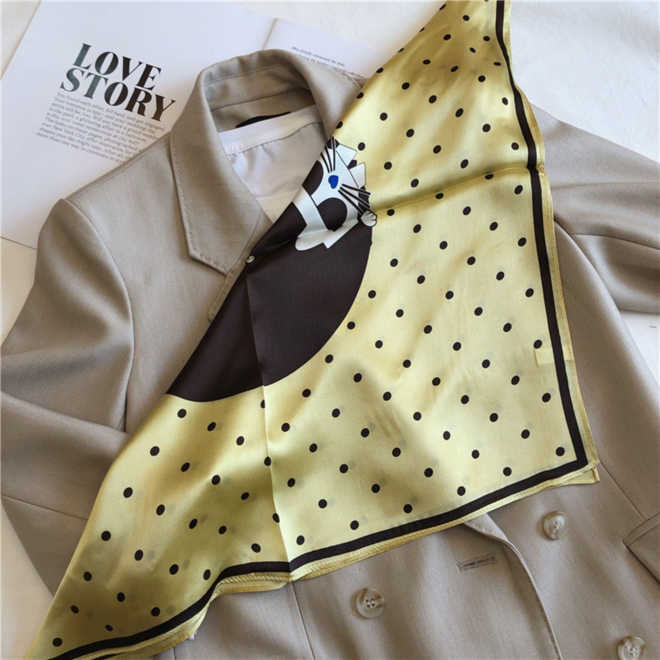 Cute cats 100% Mulberry Silk Scarf/Silk head scarf/Silk hair scarf/Silk neck scarf/Mother&