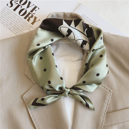 Cute cats 100% Mulberry Silk Scarf/Silk head scarf/Silk hair scarf/Silk neck scarf/Mother&